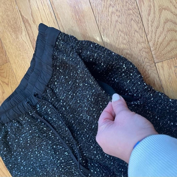 ZARA Black Tweed Textured Dressy Joggers sequins Pull-On Sz S Whimsigoth Grunge - Picture 9 of 12